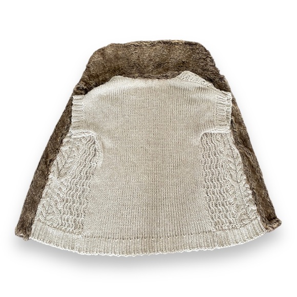 APT. 9 Faux Fur Short Sleeve Women’s Wool Blend Cardigan Sweater - Picture 3 of 6